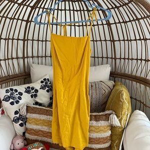 Backless yellow dress